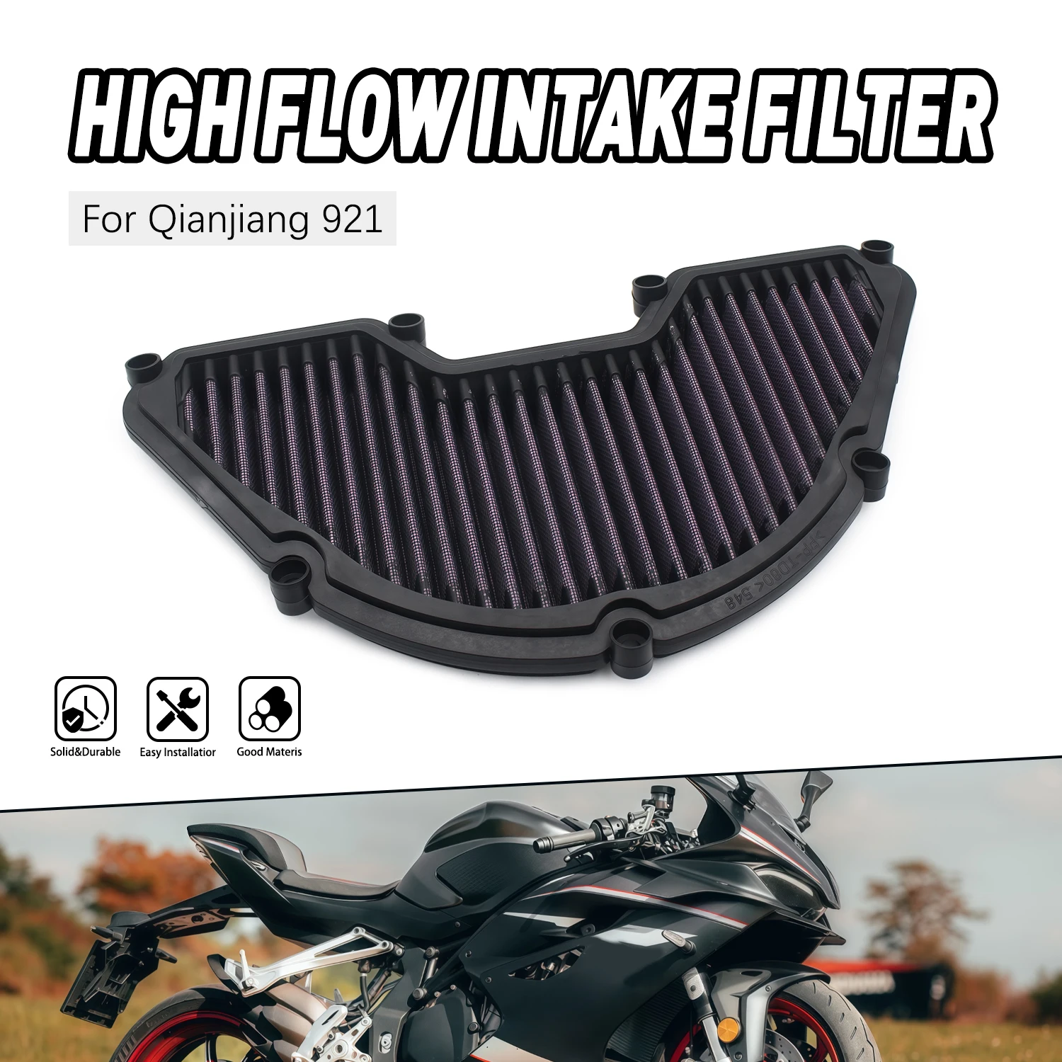

High Air Filter Off Road Motorcycle Parts For Qianjiang Motorcycle Race 921 Motorcycle Parts