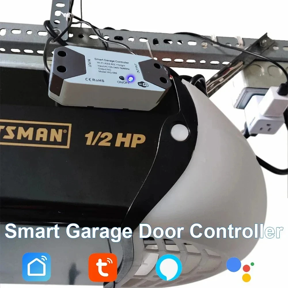 Contrôleur d\'ouverture de porte de garage intelligent d\'origine Tuya, interrupteur intelligent à commande vocale, Alexa Echo, Google Home, Smart