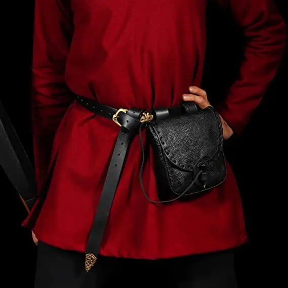 القرون الوسطى الرجعية الخصر كيس مزموم المحمولة حزام الخصر حزمة مراوح محفظة تأثيري الدعامة مع حزمة مراوح رياضية الزخرفية تأثيري الدعائم