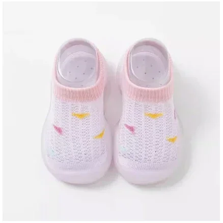 Children's walking shoes baby floor shoes baby socks shoes non slip indoor soft sole mesh surface thin sandals one foot pedal