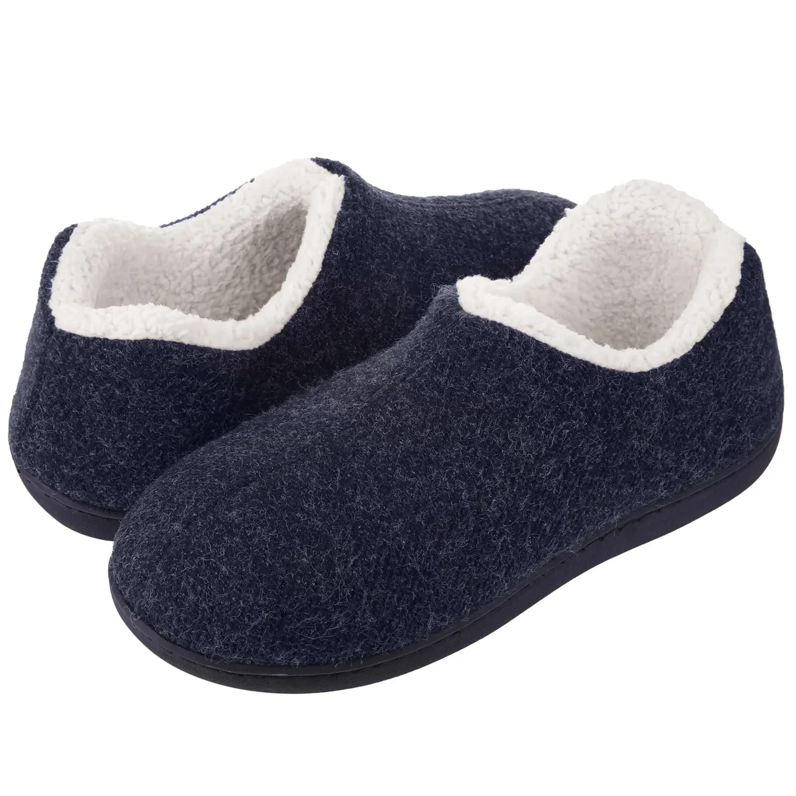 Bebealy Winter Slippers For Men Outdoor Non-slip Warm Slippers Indoor Memory Foam Sole House Slippers Fashion Casual Men Shoes