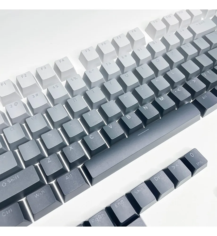 

Polar day is gradually changing OEM height character light transmission light gray to black gradual change keycap mechanical