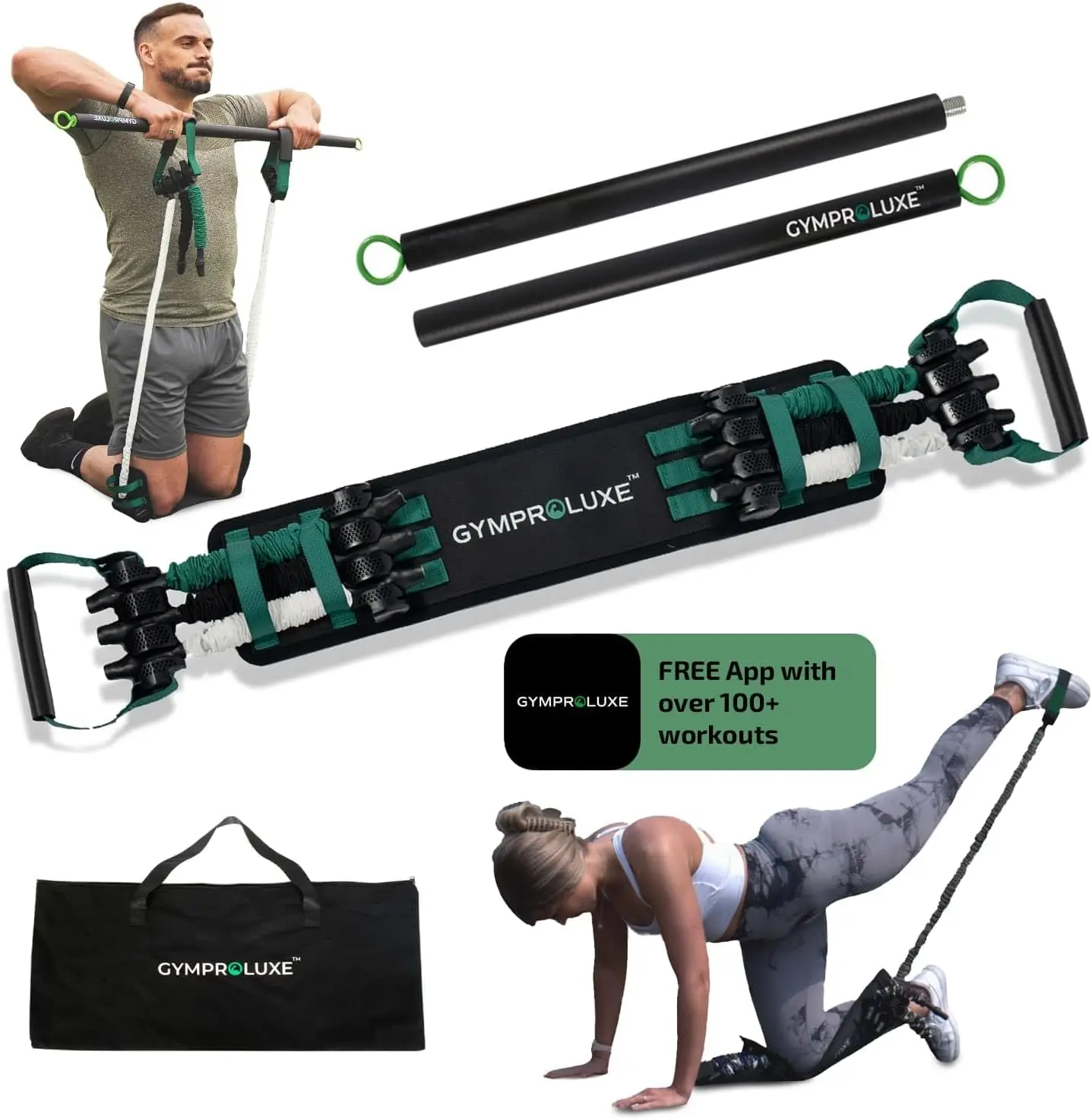 Portable Gym - Resistance Exercise Band Set for Home Gym - 200LBS Resistance Band Set for Men and Women - Multi Gym Fit