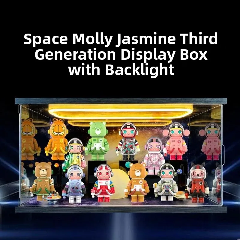 Space Molly Acrylic Light Scene Storage Organizer Display Case for Figurines Home Decor Adult Suitable Collectible Series