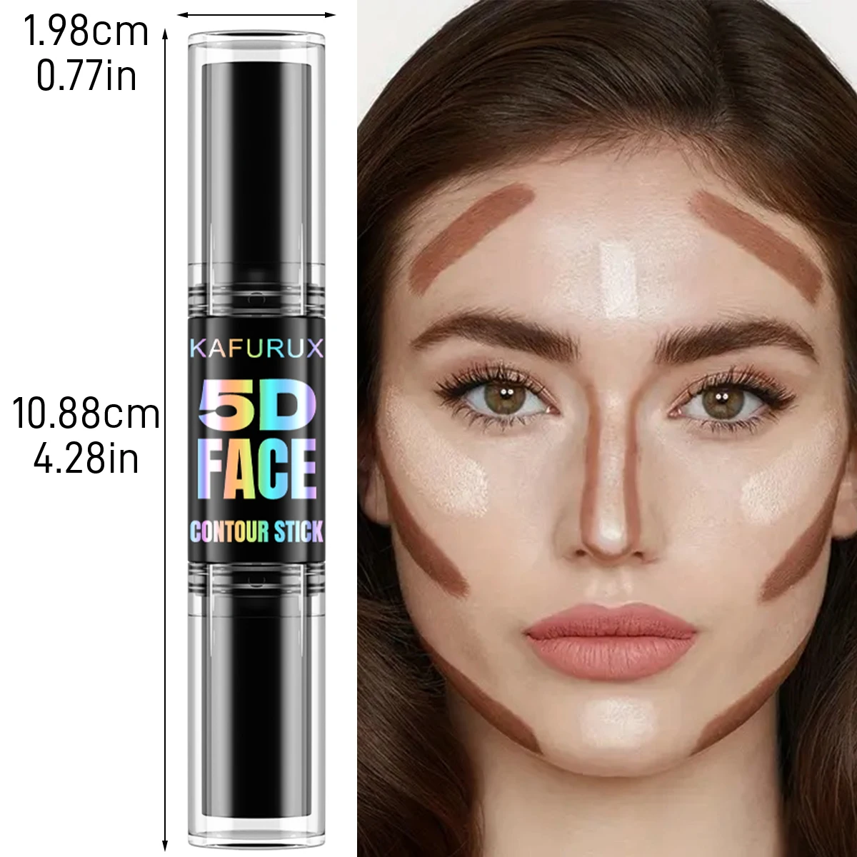 1PC ダブルヘッドハイライト & ファンデーション輪郭ペンフェイスメイク防水コンシーラースティック鉛筆化粧品女性のためのギフト