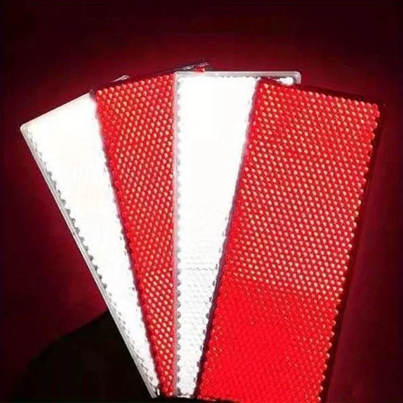

8/10PCS Rectangle Plastic Reflectors Adhesive Reflective Tape For Trucks Trailers Auto Safety Night Warning Stickers Accessories