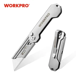 Coltello multiuso tascabile pieghevole WORKPRO, acciaio inossidabile, cambio rapido, tagliacarte, campeggio, utensili manuali fai da te turistici