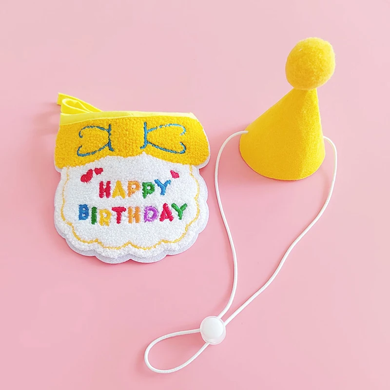 Pet Birthday Party Hat Bib Set for Celebration