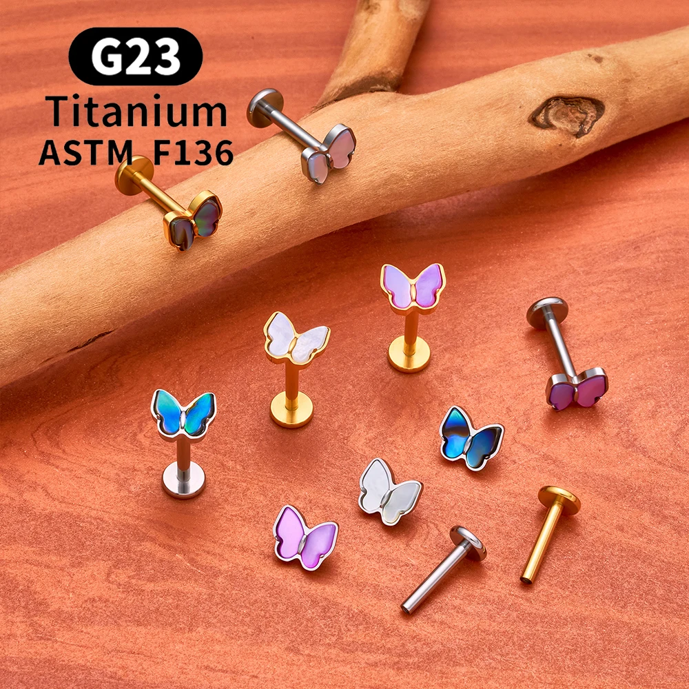 Pendiente de mariposa de titan - Zoor Body Jewelry reseña y precio