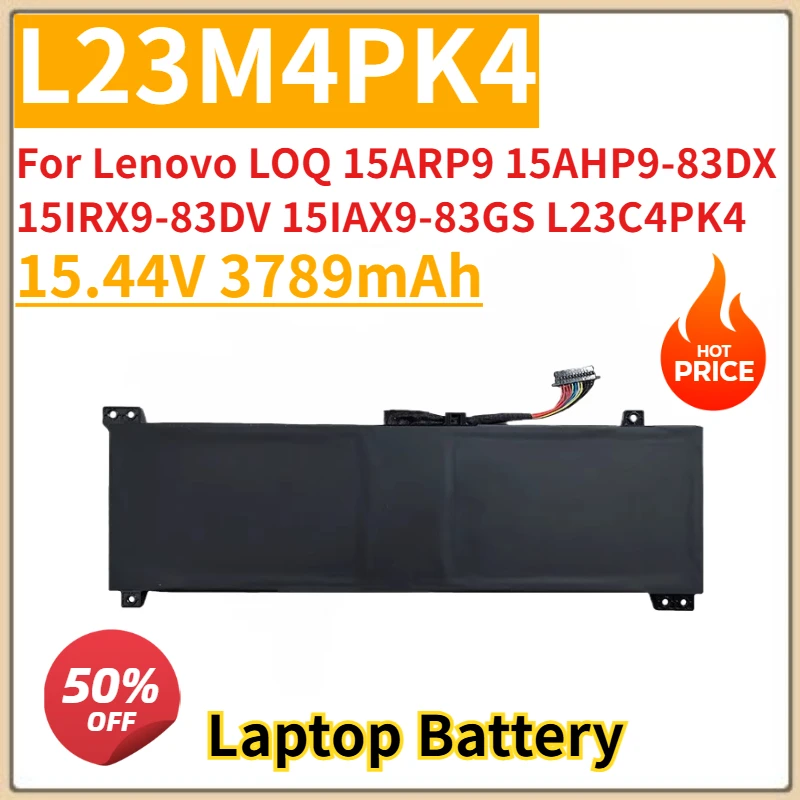 

New Replacement Laptop Battery 3789mAh L23M4PK4 for Lenovo LOQ 15ARP9 15AHP9-83DX 15IRX9-83DV 15IAX9-83GS L23C4PK4 L23D4PK4