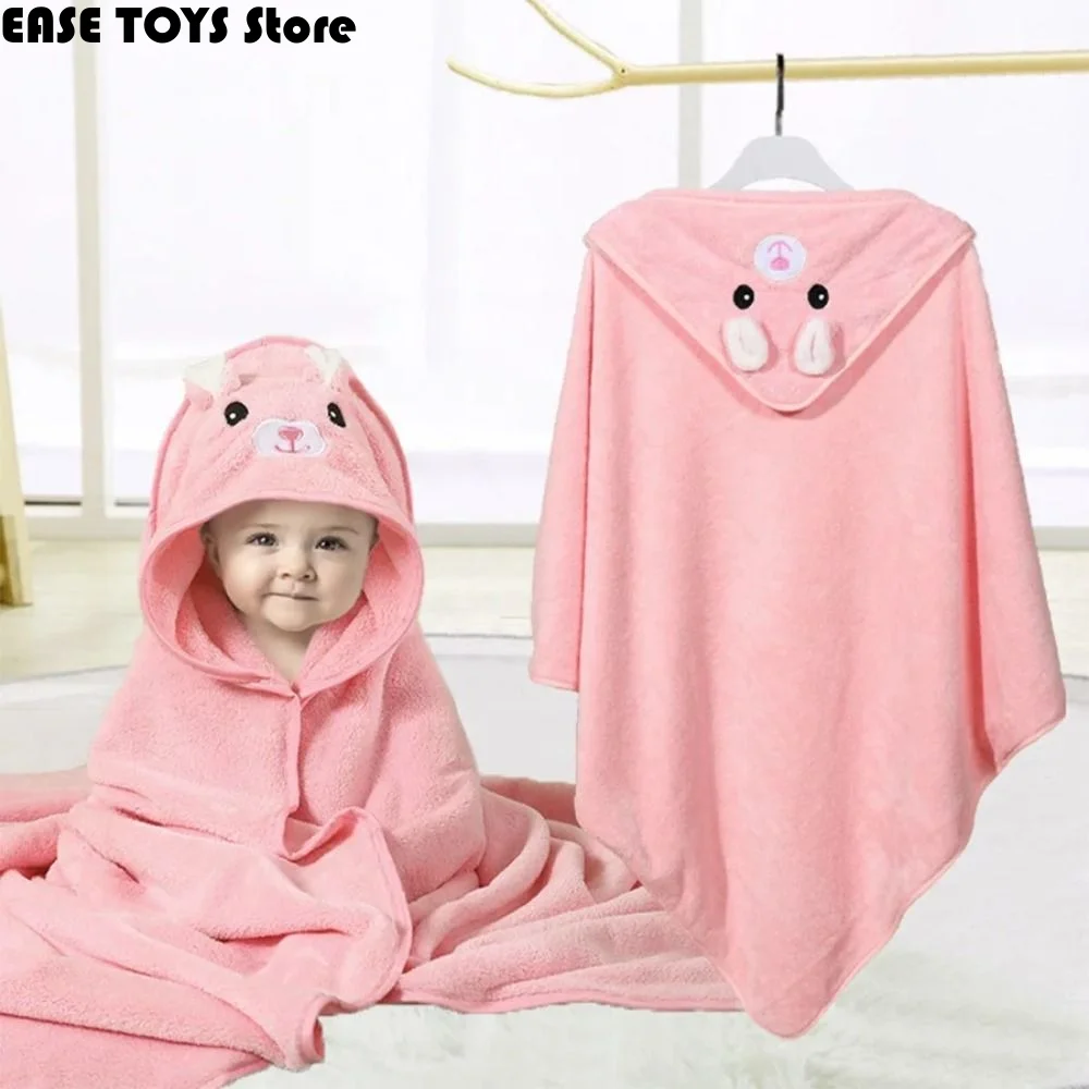 

Sleeping Swaddle Wrap 80x80cm Baby Bath Towels Hooded Cartoon Newborn Towel Coral Velvet Unisex Toddler Bathrobe Toddler Baby