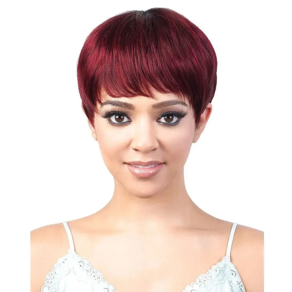 4 Dark Brown Short Pixie Cut Wig Human Hair Full Machine  display picture 2