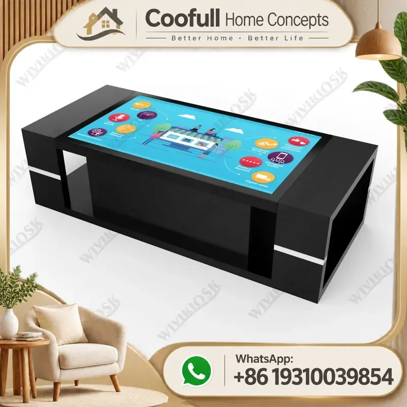 55 Inch Smart Interactive Touch Screen Coffee Table Wooden Tea Table For Living Room Modern Furniture Design
