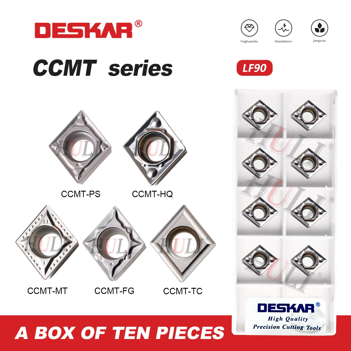 

DESKAR 100% Original CNC lathe Numerical Control CCMT Series CCMT060204 CCMT09T304 CCMT09T308 FG HQ MT TC PS LF90 Cutting Tools