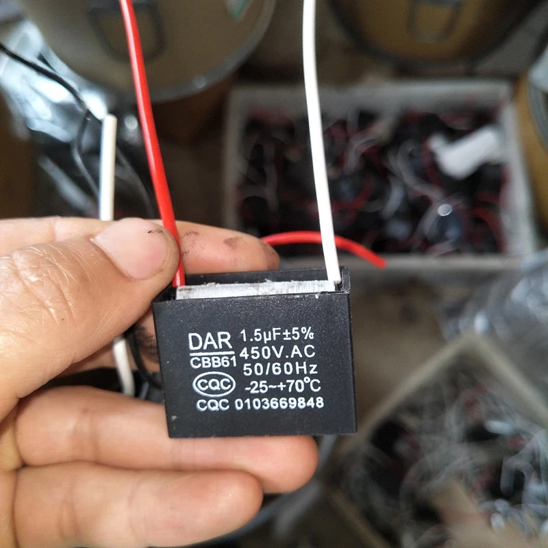 CBB61 450V 1UF 1.2UF 1.5UF 2UF 2.5UF 3UF 3.5UF 4UF 4.5UF 5UF 8UF 10UF 18UF 20UF 25UF Terminal Ceiling AC Fan starting capacitor