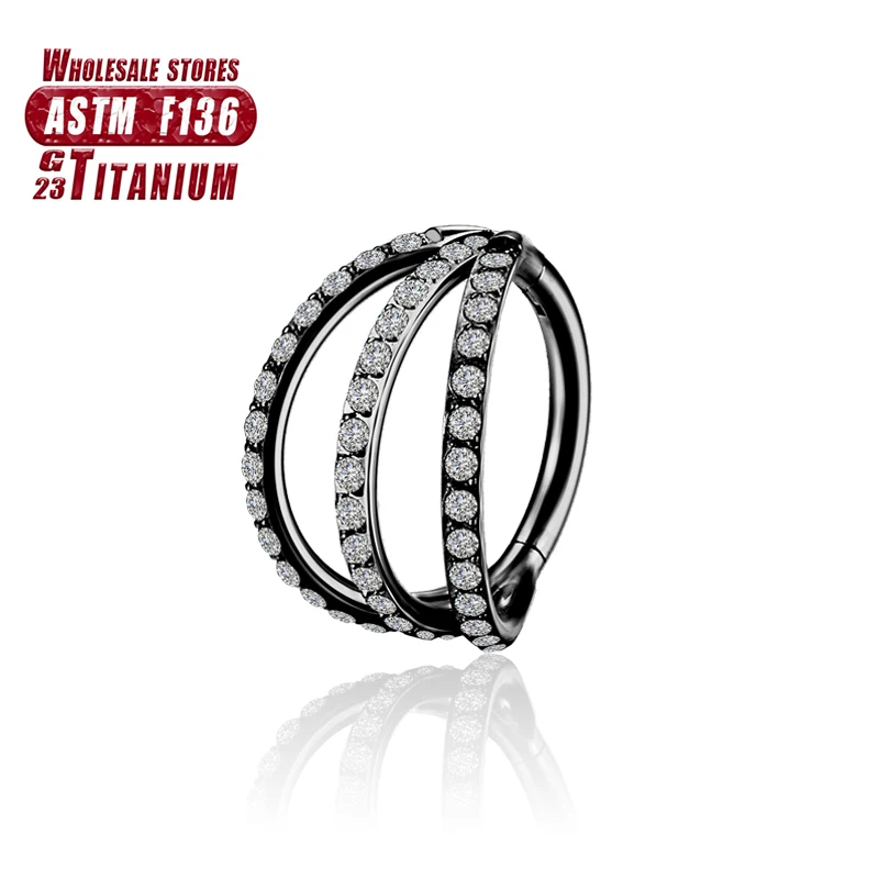 F136 Titan Piercing Schwarzer Nasenring Implantatqualität Scharnier Seamles Ohrring Clicker Knorpel Septum Daith Tragus Schmuck Geschenk – Detail 35