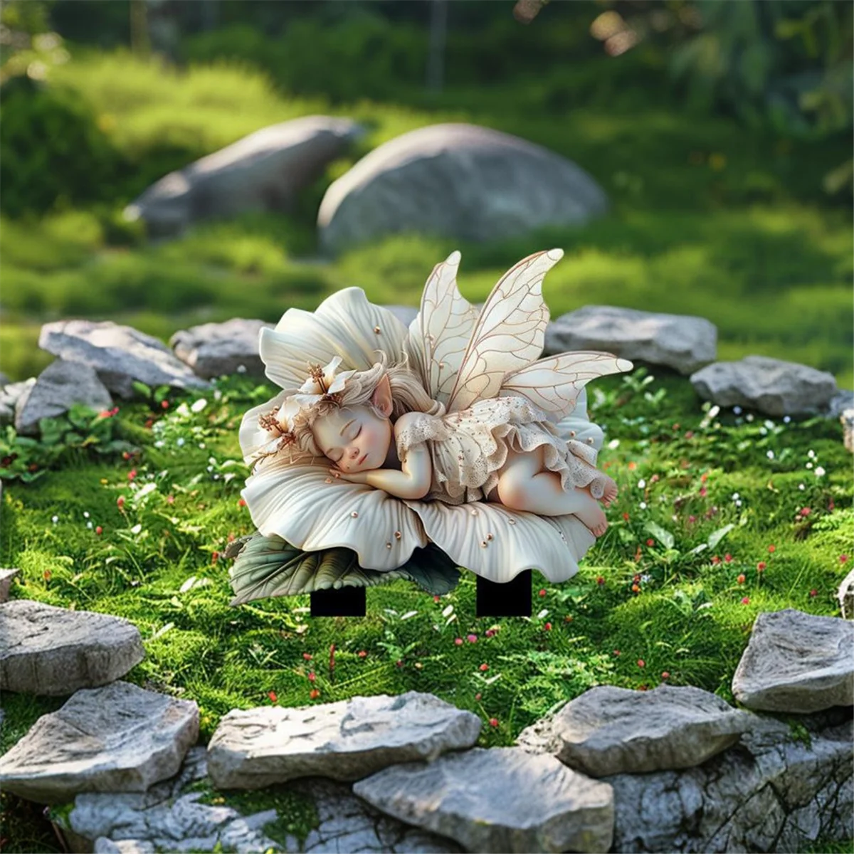 A71P الأبيض لوتس الجنية حديقة حصة الاكريليك اناء للزهور الديكور ضوء الشمس الماسك والحديقة المناظر الطبيعية الفن