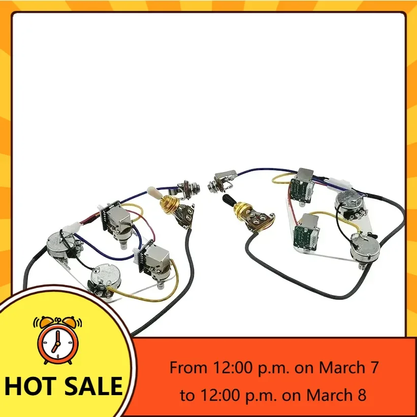 Q-X- Music Store-1 Set   Electric Guitar Pickup Wiring Harness Push Pull Switch Potentiometers For  No welding
