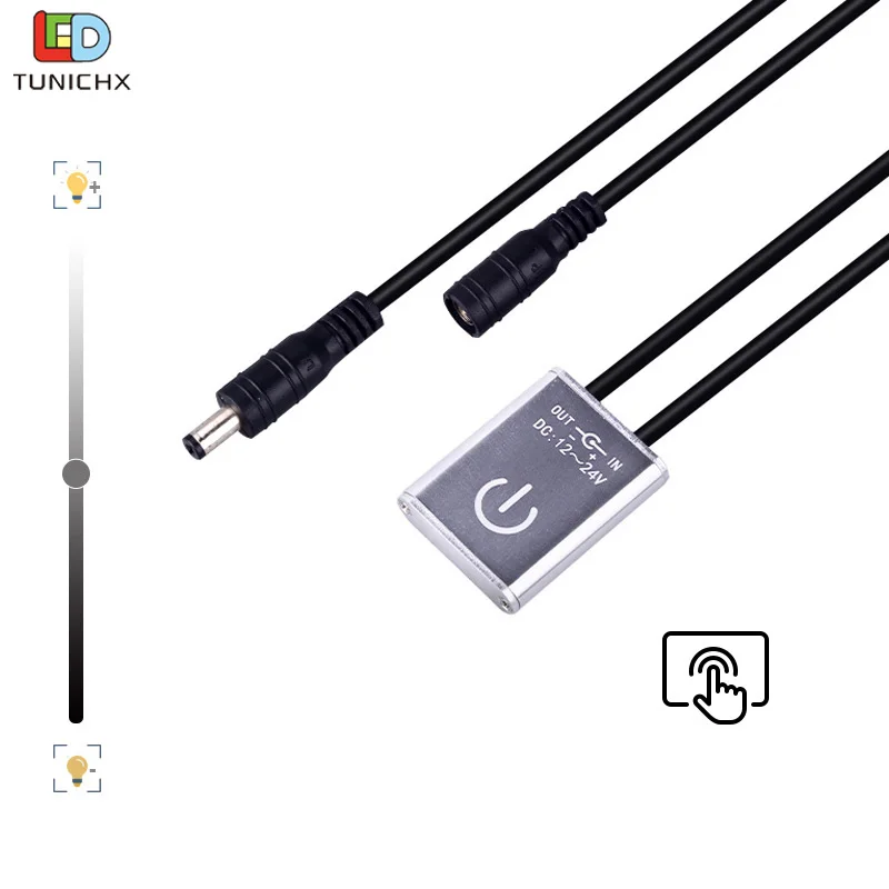 DC12V-24V LED Dimmer Switch Touch Panel On/Off Brightness Adjustable Dimming Controller For LED Cabinet Kitchen Bar Strip Lights