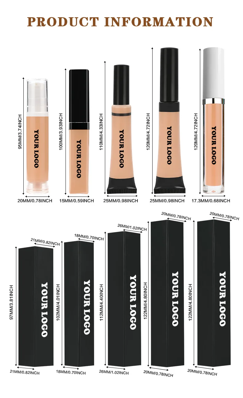 液体コンシーラープライベートラベルマルチカラーフェイシャルメイクアップファンデーションコンシーラーフルカバレッジ防水化粧品