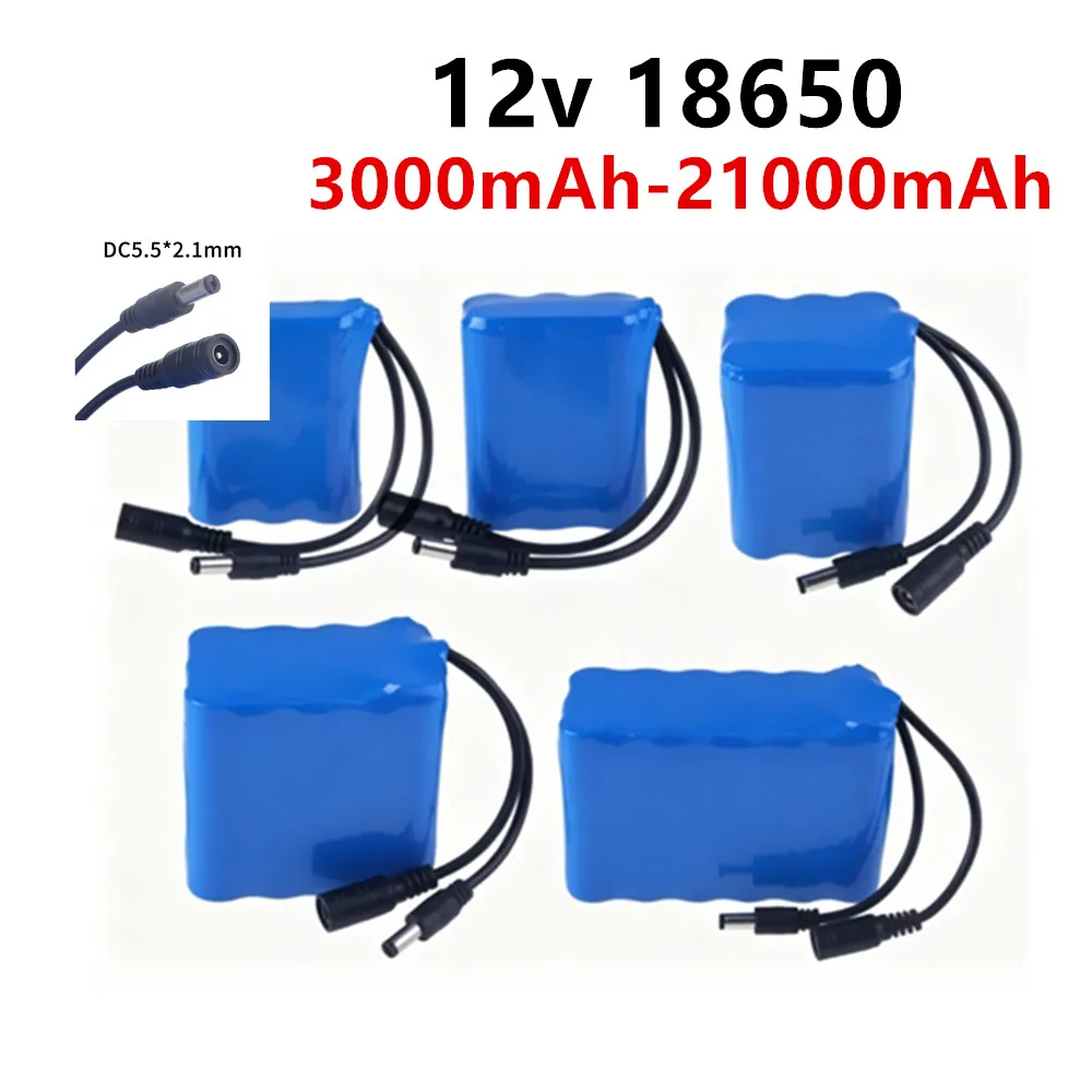 12v 18650 Li-ion battery 3000mAh 6000mAh 9000mah 12000mAh 15000mAh 18000mAh 21000mAh for Bluetooth Speaker, LED Light