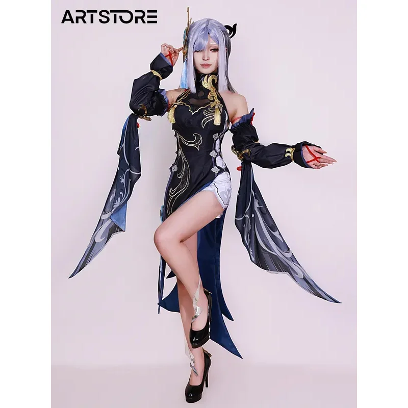 2025 yiyi Game Genshin Impact Shenhe Cosplay Kostüm Rollenspiel Comic Con Kleid Hallowmas Party Perücke Anime Prop
