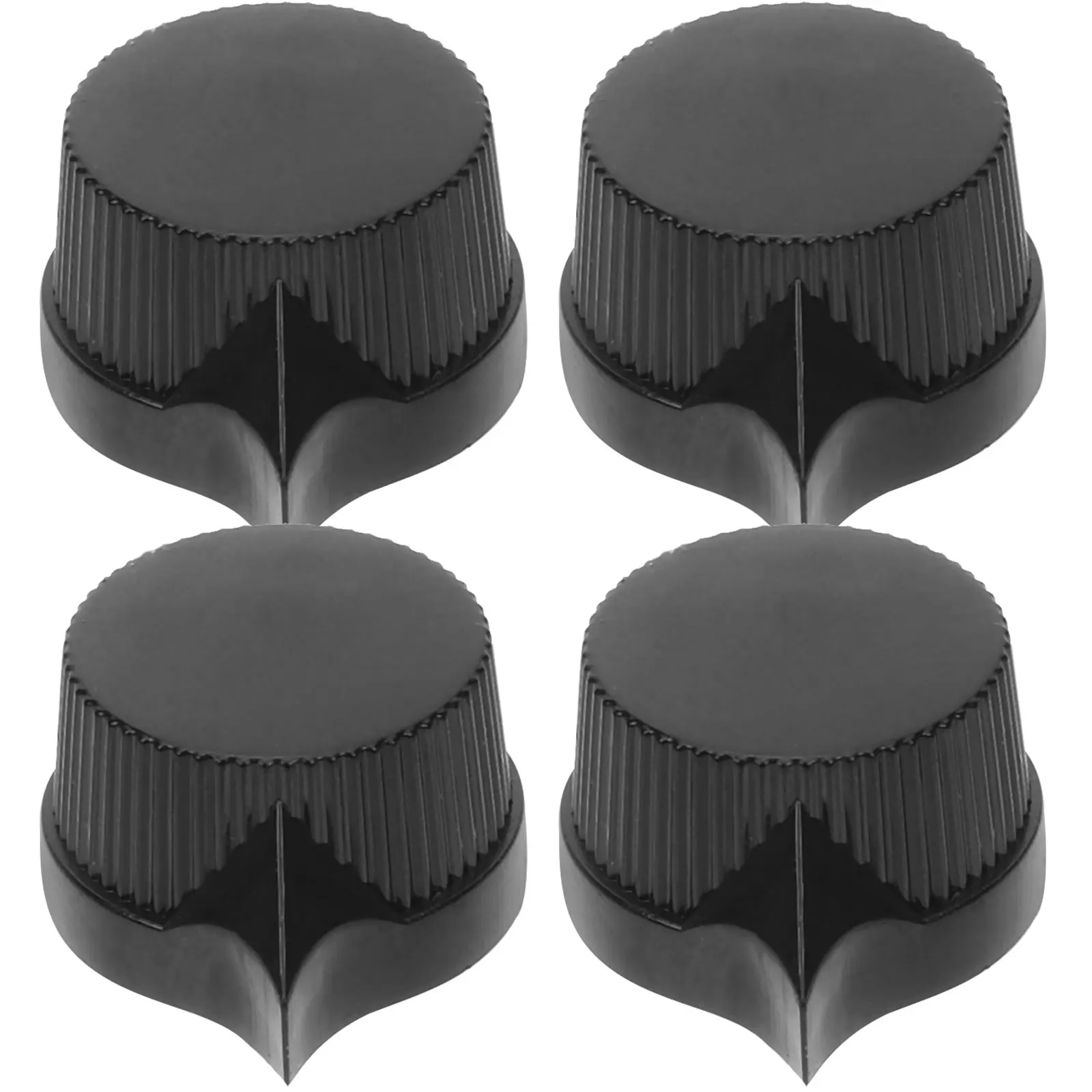 

4 Pcs Knurled Knob Cap Guitar Potentiometer Caps Replacement Tuning Black Abs Instrument Knobs