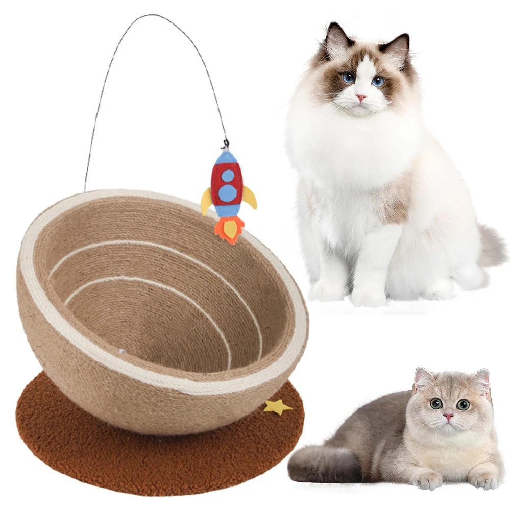 Sisal Cat Nest Oval Scratching Nest Scratching Bowl for Indoor Big Large small Kitten Cats