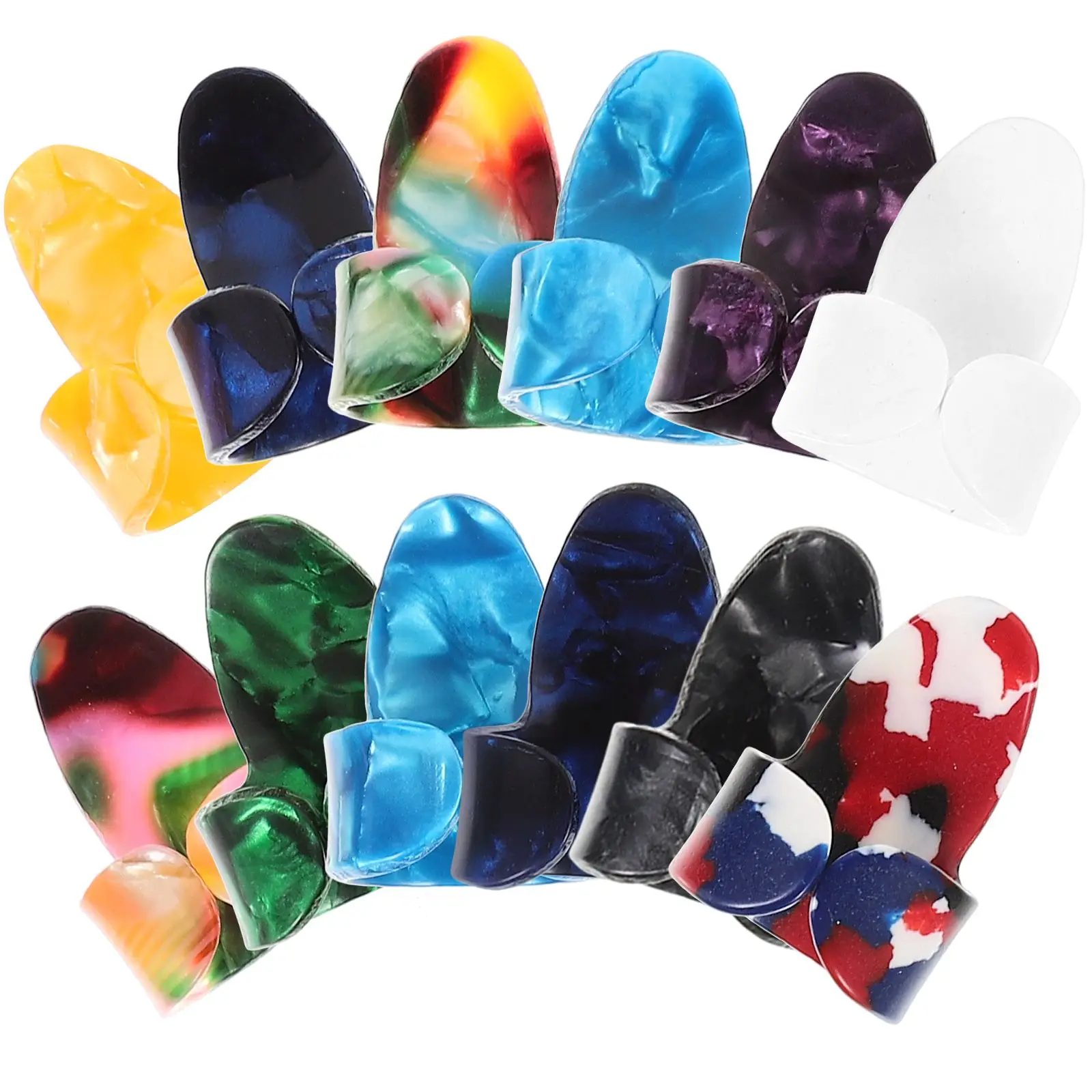 

12 Pcs Colorful Finger Thumb for Electric Acoustic Bass Ukulele Thick Guitar Picks For Electric Guitar Picks Improve Sound