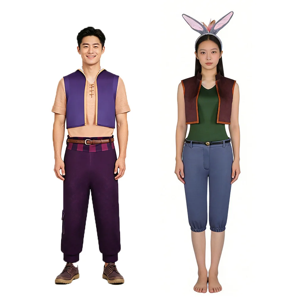 

Chickenhare and The Hamster of Darkness Chickenhare Adventurer Cosplay Adult Unisex Cartoon Halloween Stage Performance Outfit
