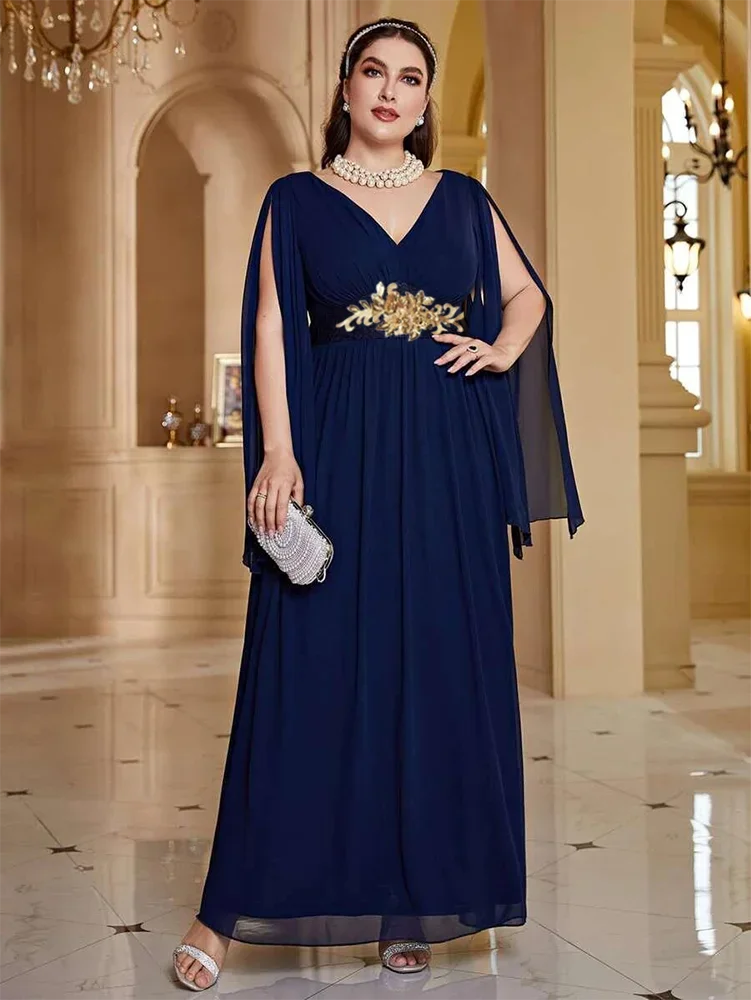 S-7xl col en v châle multicouche en mousseline de soie mariage bordeaux adt robe de soirée dames banquet demoiselle d'honneur grande taille robe de soirée