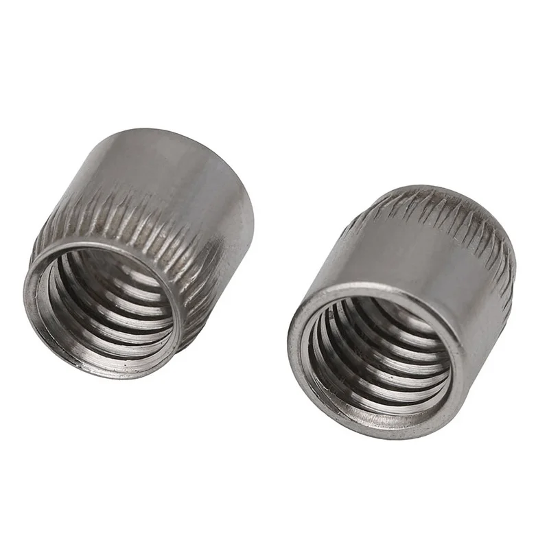 304 Stainless Steel M6 M8 M10 M12 Cone Nut Knurled Implosion Expansion Anti Slip Round Screw Cap Metal Lock Nut Hardware