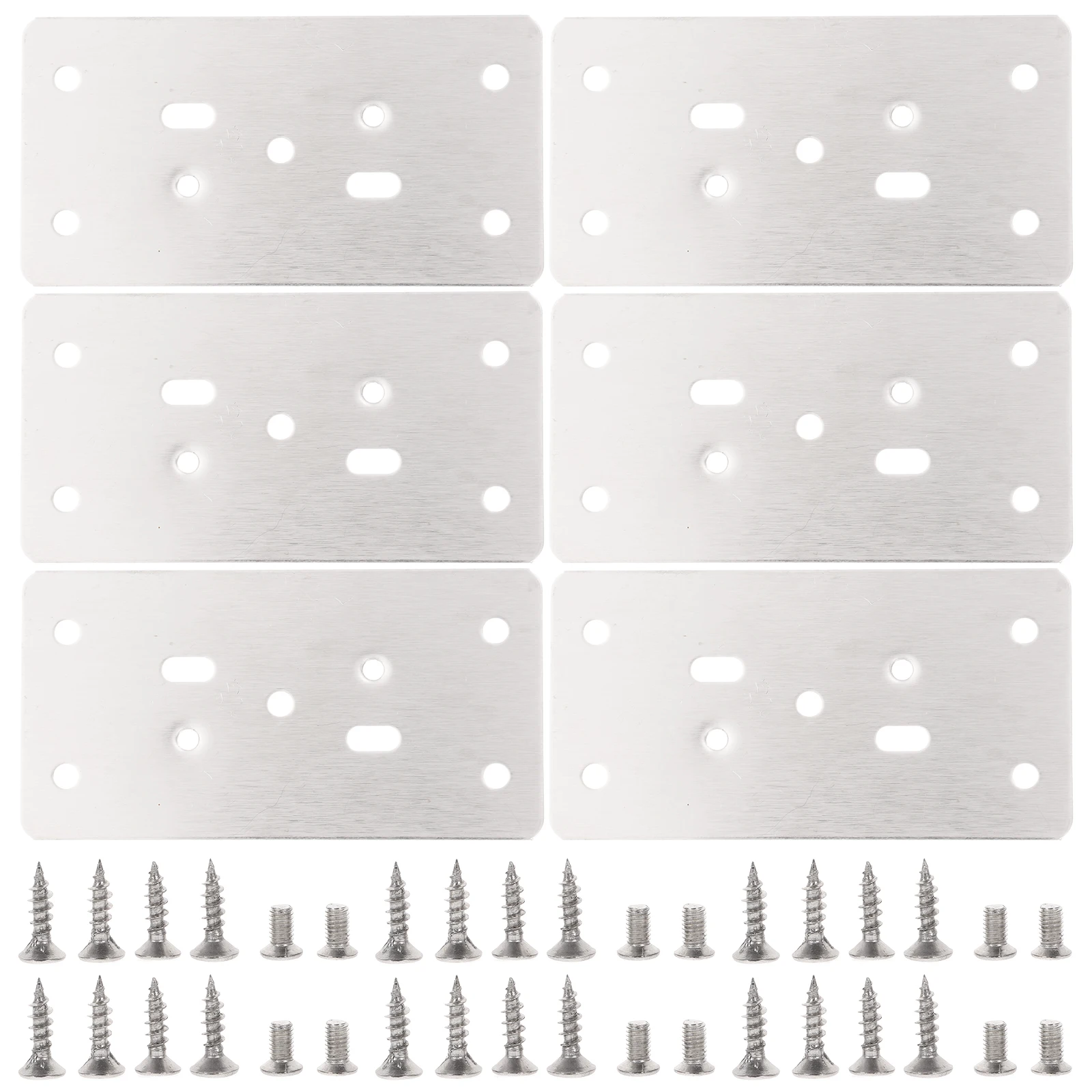 

6pcs Cabinet Repair Board Hinge Plate Kitchen Wood Stainless Steel Door Replacement Furniture Mending Plates Drawer Repair Kit