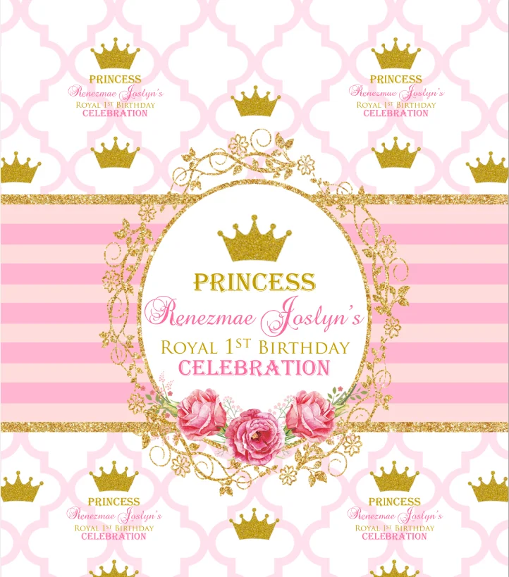 

8x8FT Welcome Little Tutu Princess Pink Bear Royal Celebration Birthday Photo Background Backdrop Seamless Vinyl 240cm x 240cm