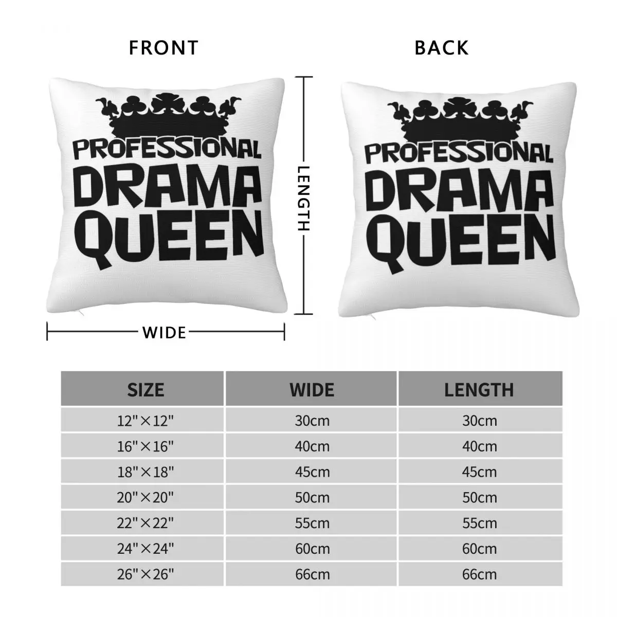 Professional Drama Queen Square Pillowcase Polyester Linen Velvet Pattern Zip Decorative Pillow Case Sofa Seater Cushion Case