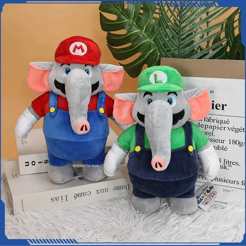 27cm Super Mario Anime New Styles Cartoon Plush Toy Elephant Mario Luigi Mario Plush Doll Stuffed Toys Christmas New Year Gifts