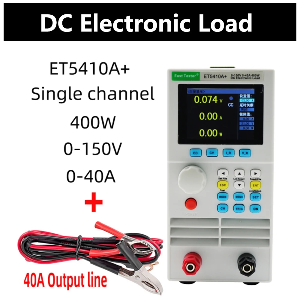 Nowy ET5410A ET5420A DC obciążenie miernik 150V 40A 500V 15A Tester pojemności baterii moc Test starzenia Instrument 200W/400W