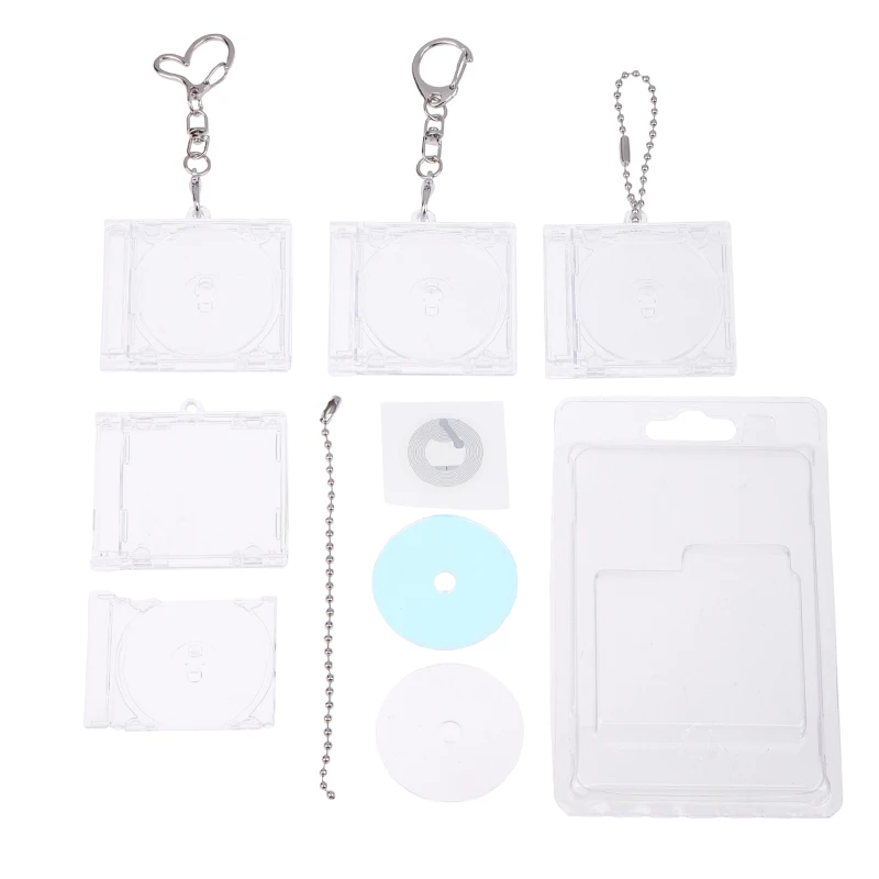 Mini-CD-Schlüsselanhänger-Hüllen, Plastik-CD-Hüllen, Transparente DVD-Cover, DVD-Schlüsselanhänger, Leere Mini-CD-Halter