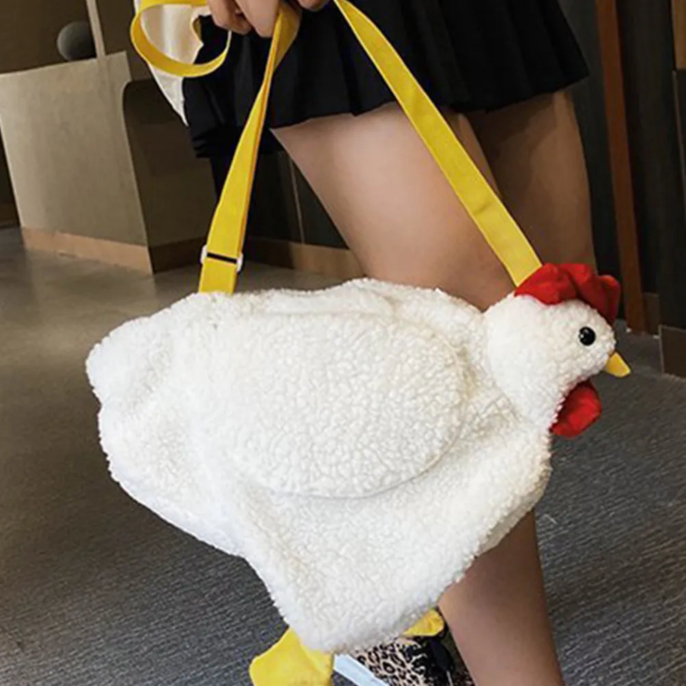 

Chicken Shaped Satchel Cross Body Shoulder Bag Large Storage Zipper Closure Cartoon Fashion for Women Girls Cross Body Bag