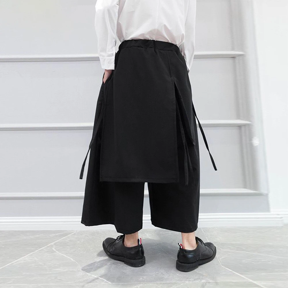Mens Spring Y2k Skirt Pants Irregular Multi-Layer Samurai Pants Hakama Streetwear Fashion Youth Outdoor Culottes Men'S Wear 2026