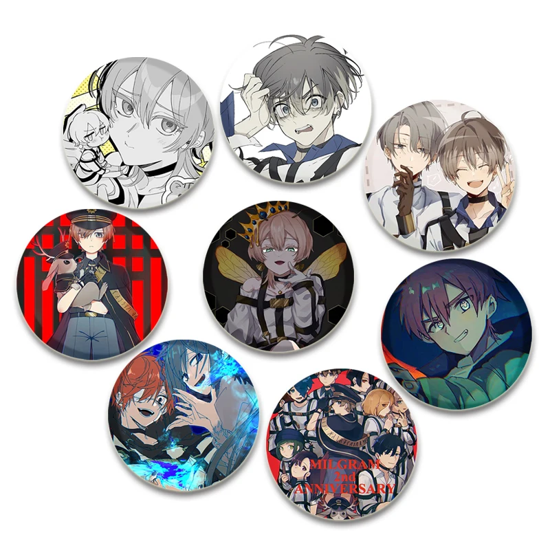 

Round Anime Pins Milgram Brooches Shidou Kirisaki Es Haruka Sakurai Yuno Kashiki Fuuta Kajiyama Mu Kusunoki Cartoon Badge