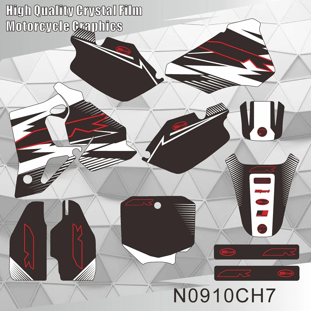 For HONDA CR 80 1996 1997 1998 1999 2000 2001 2002 Full Graphics Decals Stickers Motorcycle Background Custom Number N0910CH