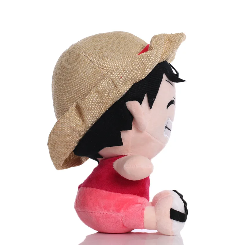 One Piece Anime Plush Toy para crianças, figuras Luffy, bonecas fofas, desenhos animados recheados, pingentes chaveiros, presentes de Natal, 14-20cm