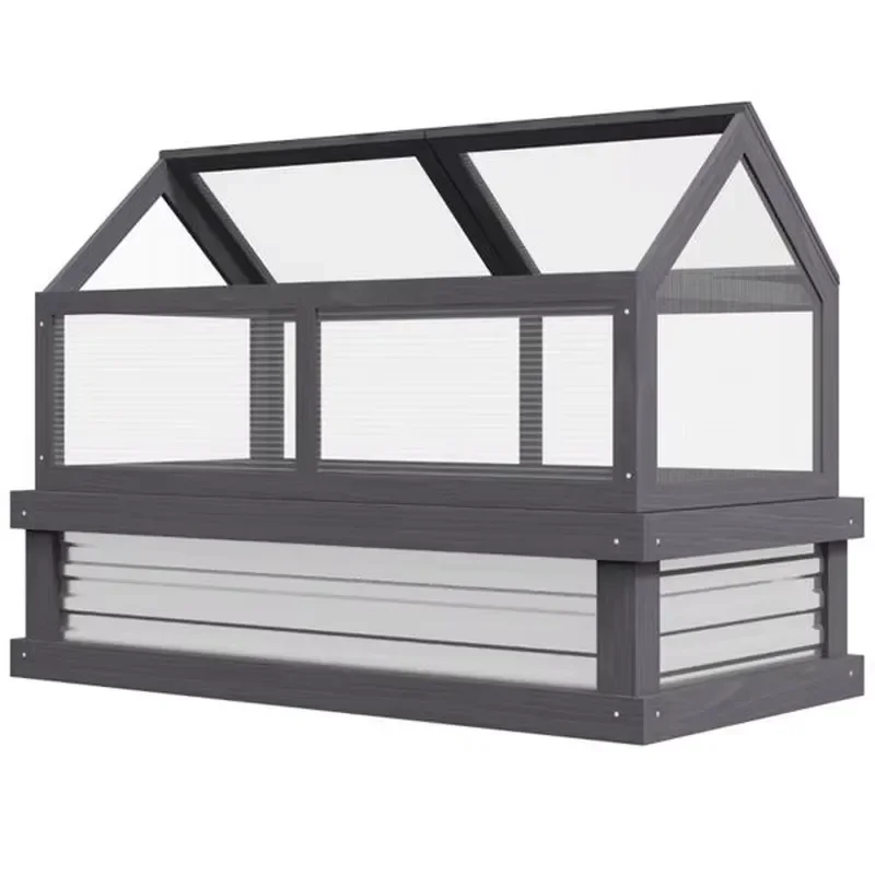 Mini Greenhouse for Garden Small Spaces Wood Frame Modern Design Outdoor Use