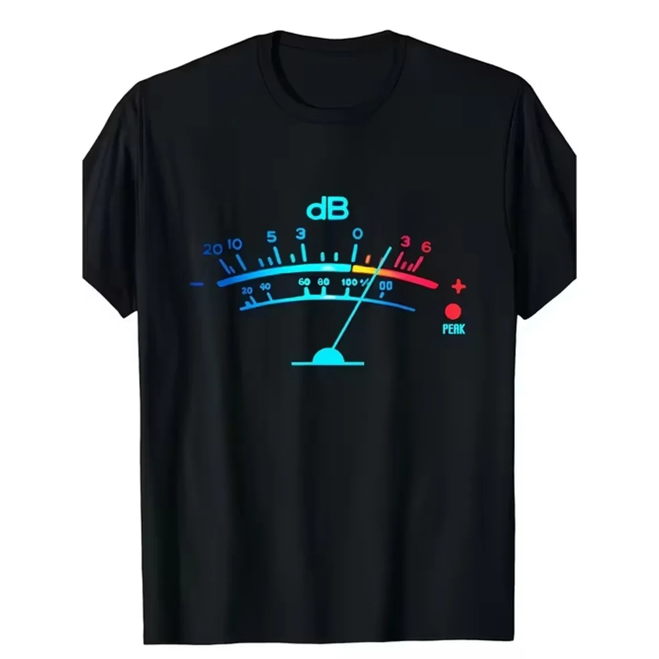 Mens Vintage Audio Engineer T Shirt With Pressure Meter Graphic Tee Round Neck Short Sleeve Shirt Suitable For Music Djs Studio Technicians Casual Wear For Audio Production Gifts
