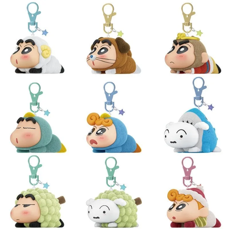 

EAKI оригинальный карандаш Шин Чан слепая коробка мультфильм Kawaii процесс флокирования аниме фигурки брелок рюкзак кулон игрушки для детей