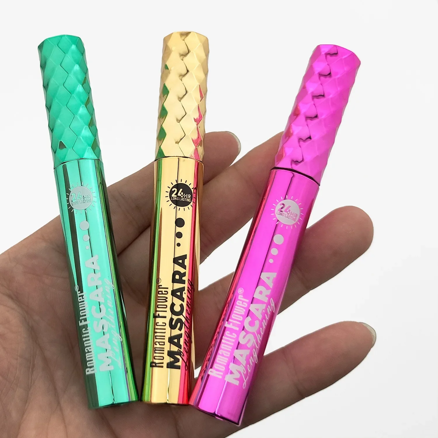 3 PCS 블랙 액체 섬유 마스카라 방수 짙어지면서 길어지는 컬링 실키 아이 메이크업 섬유 강화 래쉬 마스카라