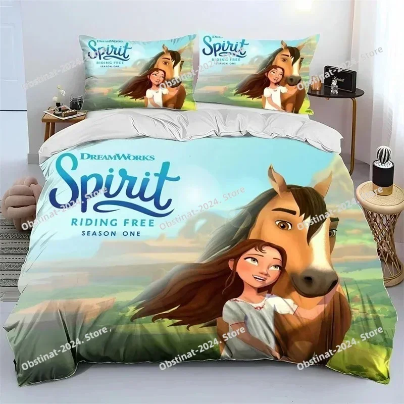 3D Print Spirit Riding Free Horses Bedding Set Boys Girls Twin Queen King Size Duvet Cover Pillowcase Bed boys Adult Bedroom