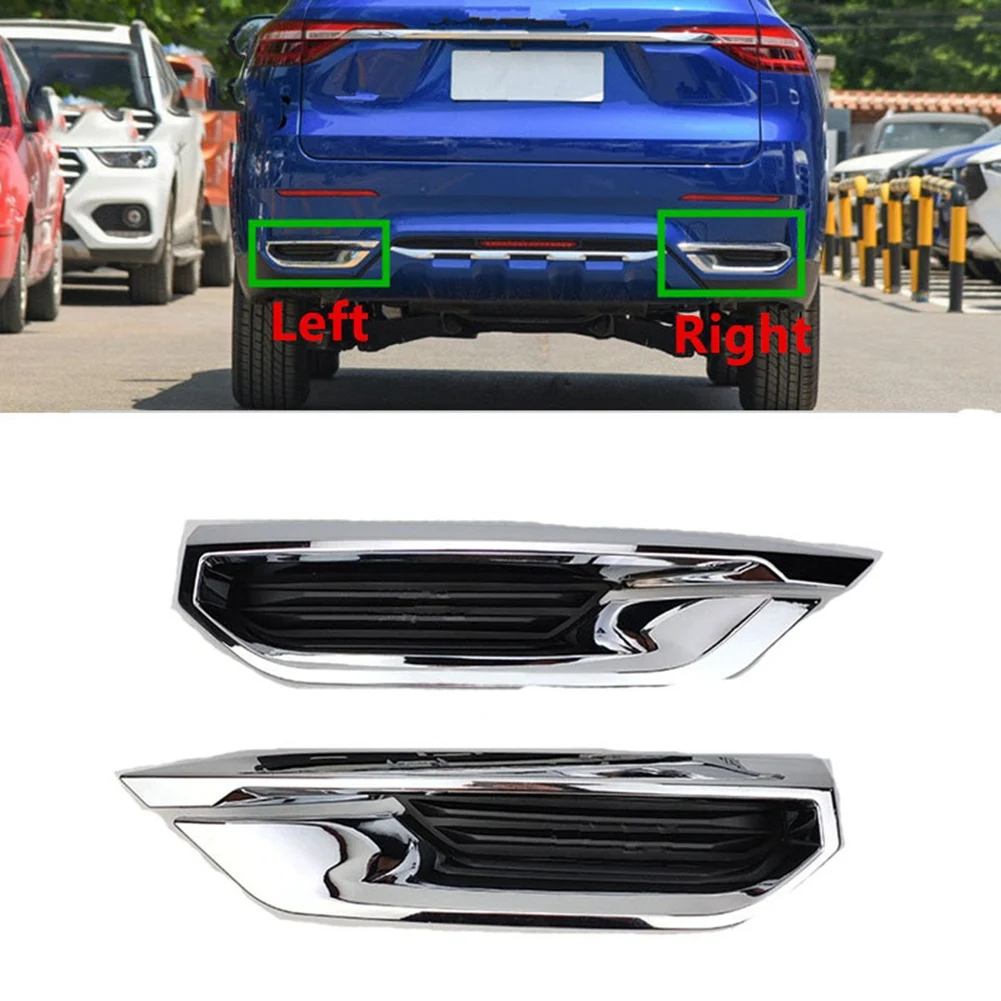 Car Exhaust Tail Pipe Decorative Cover Assembly Rear Right Bumper Chrome Strip Decorative Frame for F7