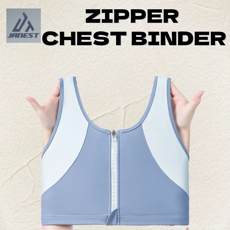 

Front Zipper Chest Binder Flat Breast Binder Breathable Plus Size Available Tomboy Binder Trans Binder Sportswear S-6XL